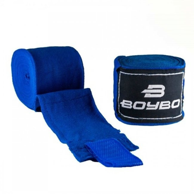 Боксёрские бинты BoyBo эластичные 4,5 метра синего цвета