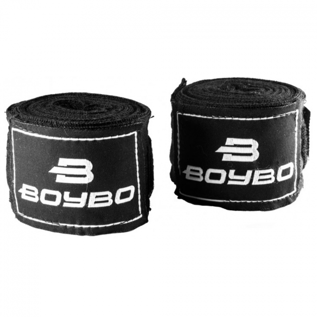 Бинты боксёрские BoyBo эластичные 3,5 метра чёрные