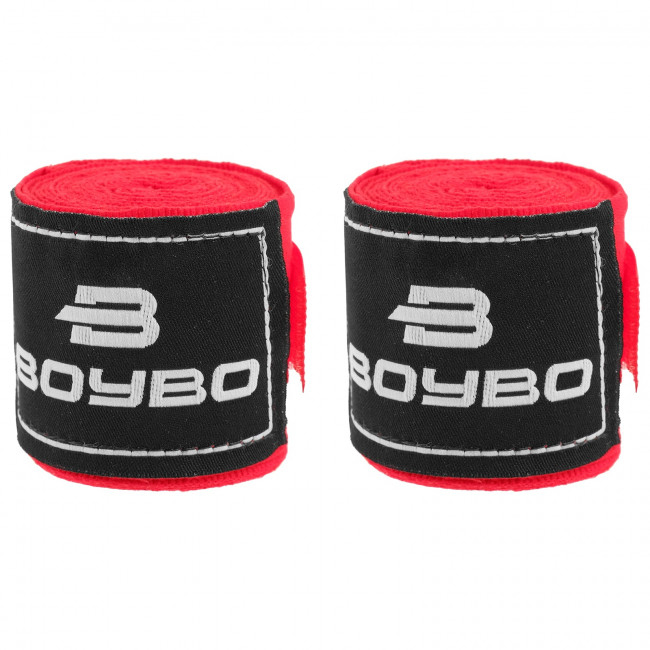 Боксёрские бинты BoyBo эластичные 3,5 метра красного цвета