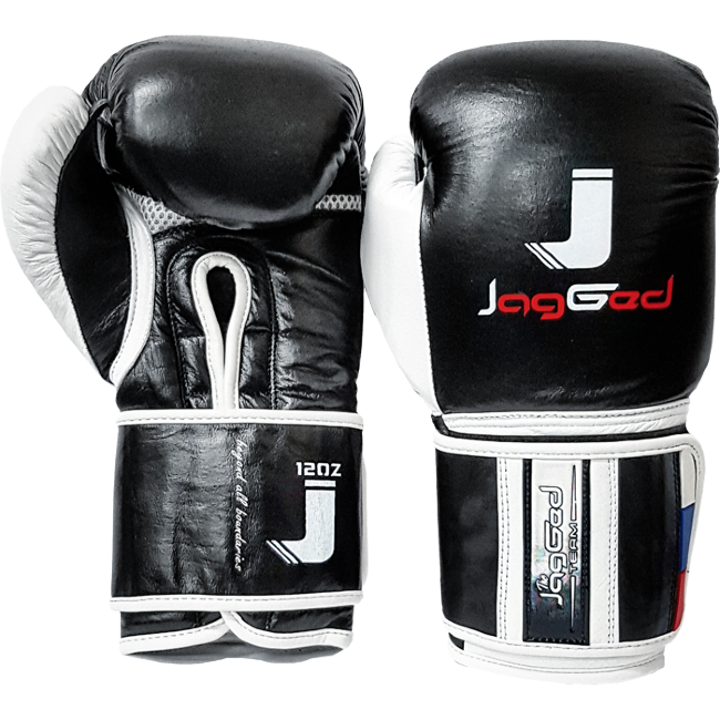Боксёрские перчатки JagGed чёрно-белого цвета