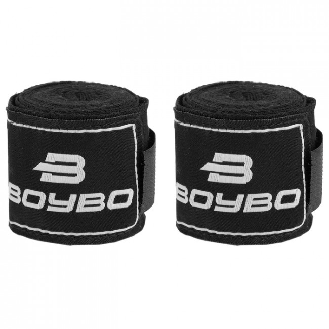 Боксёрские бинты BoyBo эластичные 2,5 метра чёрного цвета