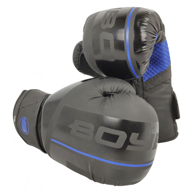 Боксёрские перчатки BoyBo B-Series чёрного синего цвета