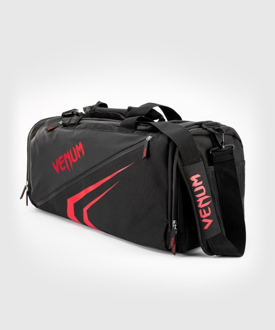 Сумка Venum Trainer Lite Evo Sports чёрная с красным лого