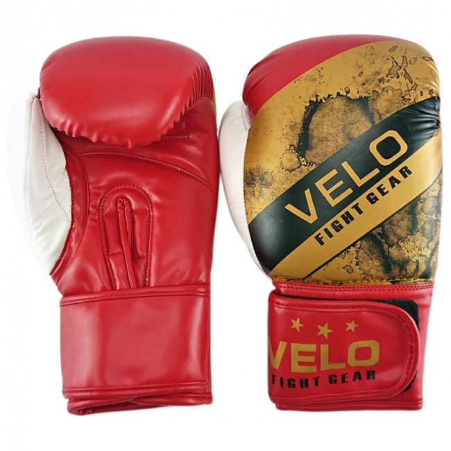 Перчатки боксёрские Velo Fight Gear красного цвета