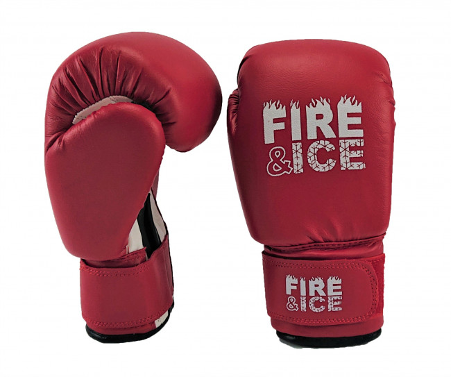 Боксёрские перчатки Fire & Ice PVC красного цвета