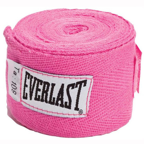 Боксёрские бинты Everlast неэластичные 2,75 метра розовые