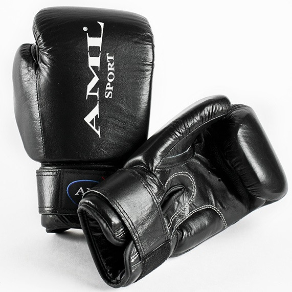 Боксёрские перчатки AML Sport чёрного цвета