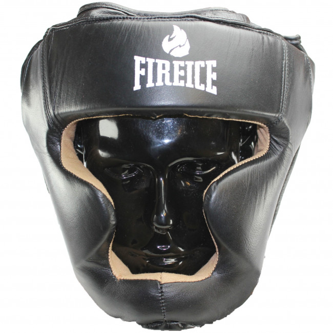 Закрытый боксёрский шлем Fire Ice чёрный