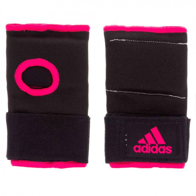 Ленивые (быстрые) боксёрские бинты Adidas Gel чёрного/розового цвета