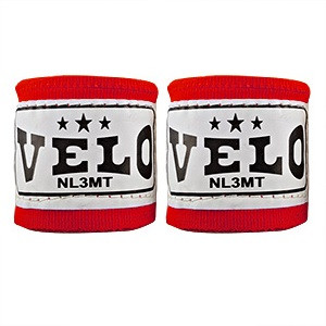 Боксёрские бинты Velo эластичные 3 метра красного цвета