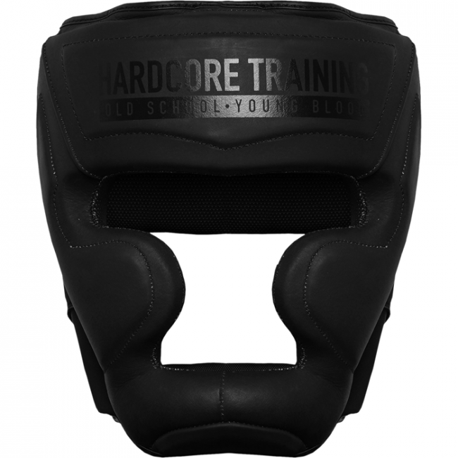 Тренировочный шлем с защитой скул и подбородка Hardcore Training Perfomance Black/Black
