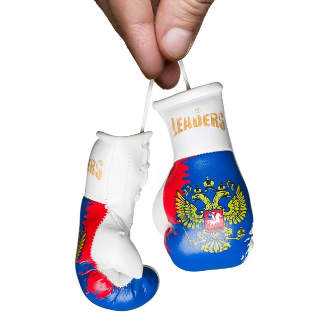Печать Сувенирные боксерские перчатки в машину Leaders флаг России