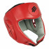 Боевой боксёрский шлем BoyBo натуральная кожа красного цвета