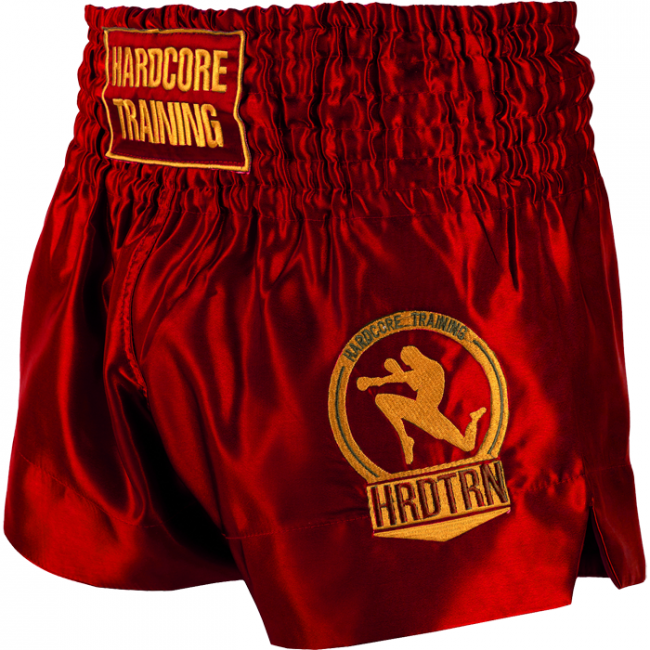 Шорты для тайского бокса Hardcore Training Base красного цвета