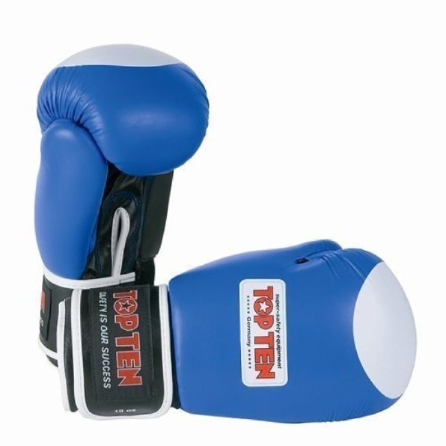 Боксёрские перчатки Top Ten WAKO синего цвета