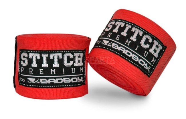Боксёрские бинты Bad Boy Stitch Premium, 5 метров красного цвета