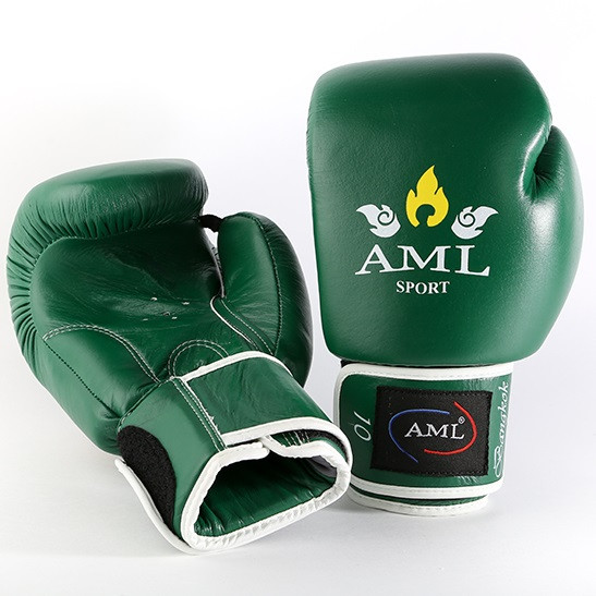 Боксёрские перчатки AML Bangkok зелёного цвета