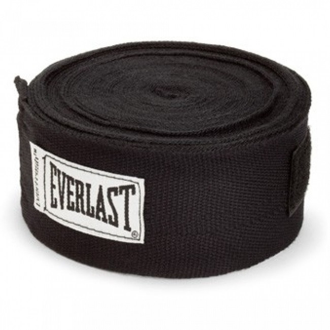 Бинты боксёрские Everlast эластичные 4,55 метра чёрного цвета
