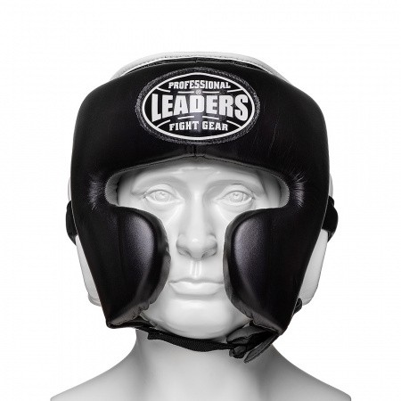 Шлем для бокса Leaders Mex в черно-белом цвете
