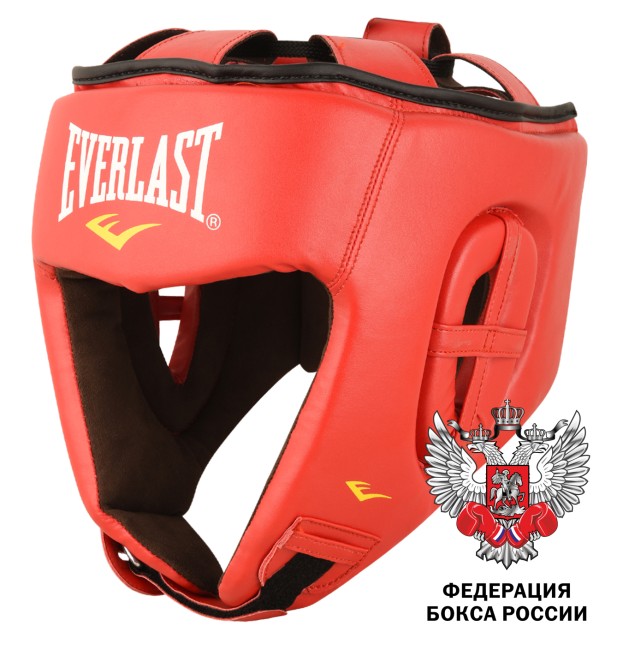 ​Шлем для любительского бокса Everlast Amateur Cometition PU красного цвета