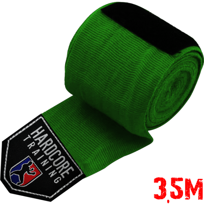 ​​Боксерские бинты Hardcore Training зелёного цвета 3,5 м